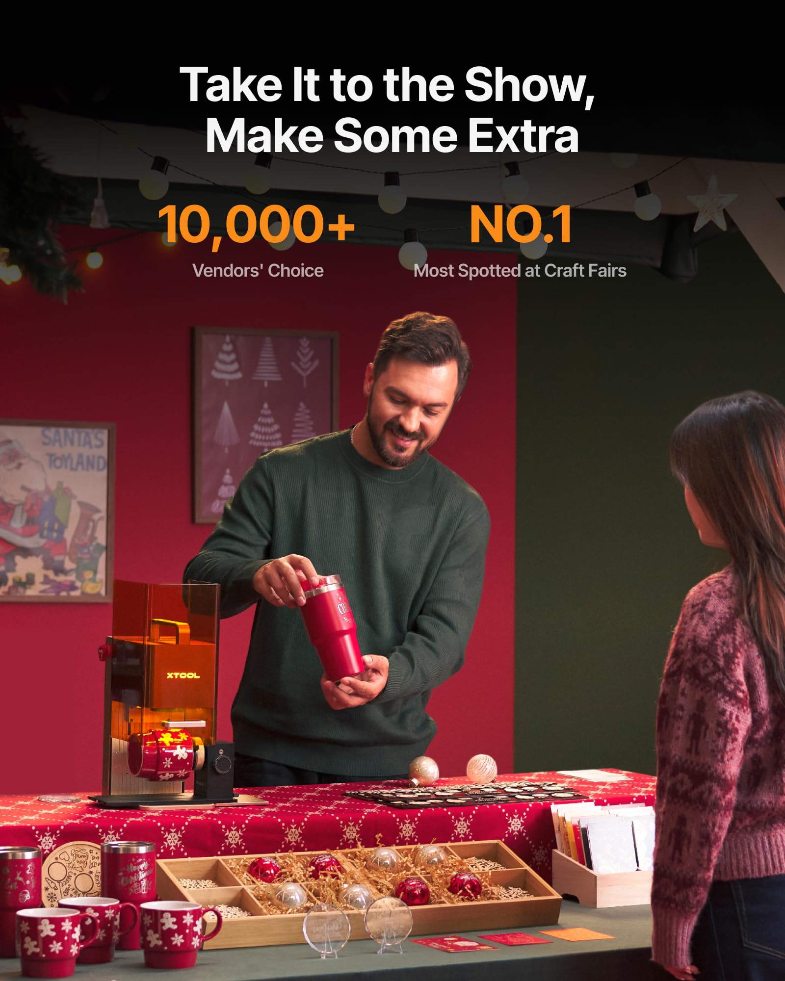 xTool F2 5W IR & 15W Diode Dual Laser Engraver, Built-in 50MP Camera, 6000mm/s Ultra Fast, 3D Embossing, Color Marking on Metal, On-Site & Small-Batch Ready, Portable Desktop Laser Engraving Machine