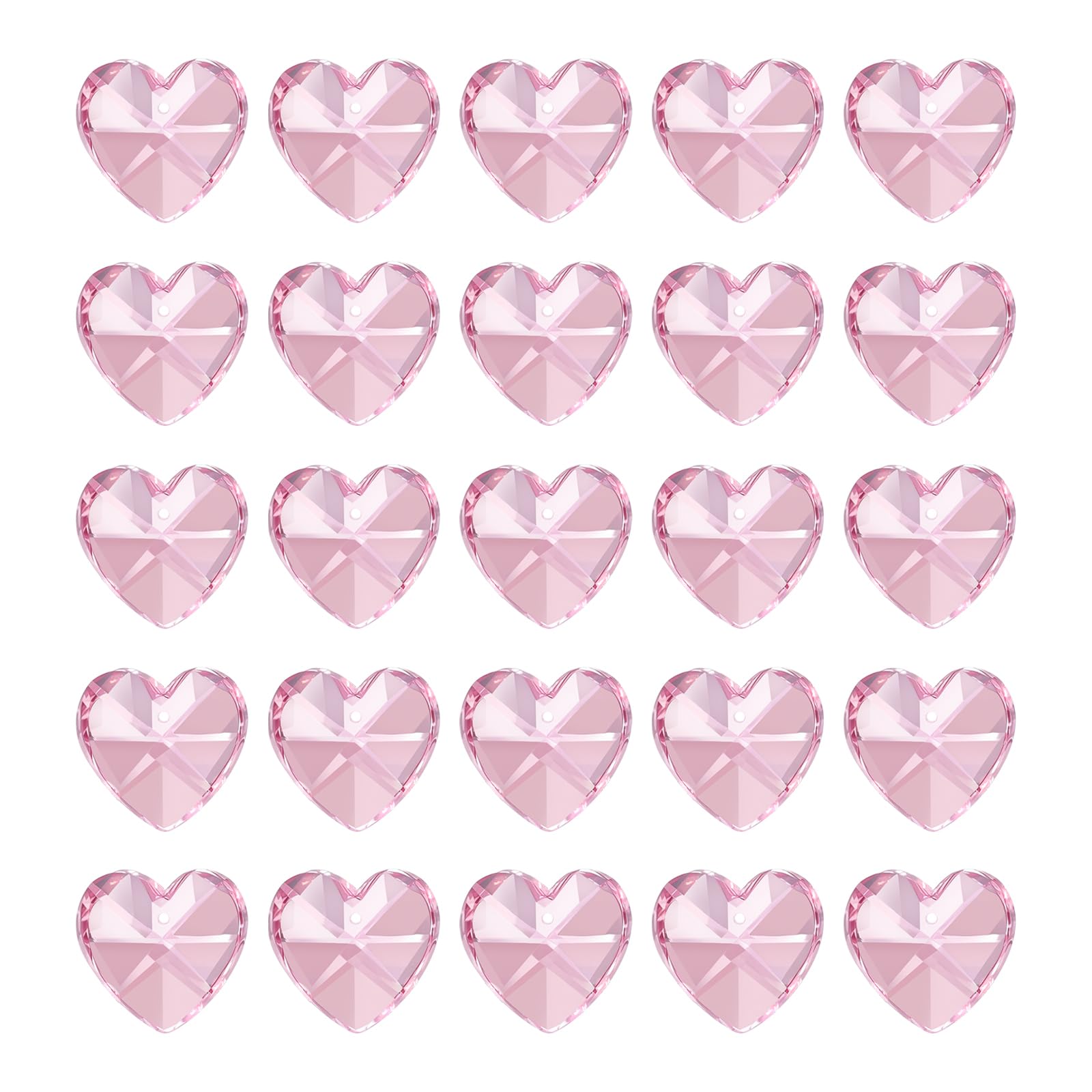 Pendentifs cœur en cristal K9 rose PATIKIL 14mm à 1 trou pour lustre et décors