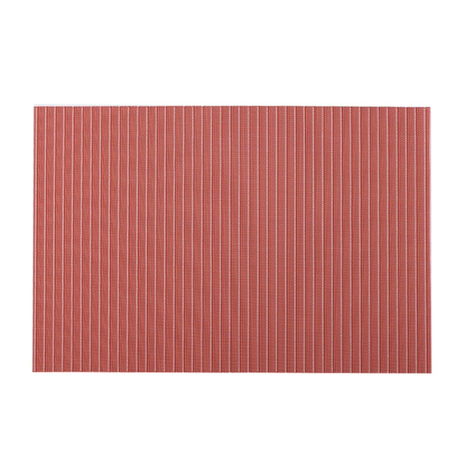 10 tovagliette all'americana, 45 x 30 cm, rettangolari, con motivo a righe, in PVC, rosso
