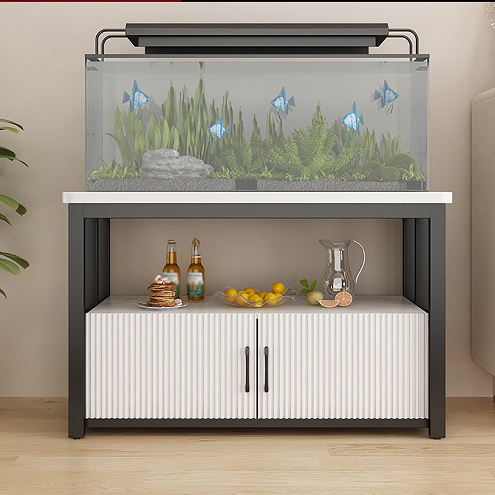 Sturdy Aquarium Stand with Storage Cabinet, High Load-Bearing Capacity for Fish and Reptile Tanks
