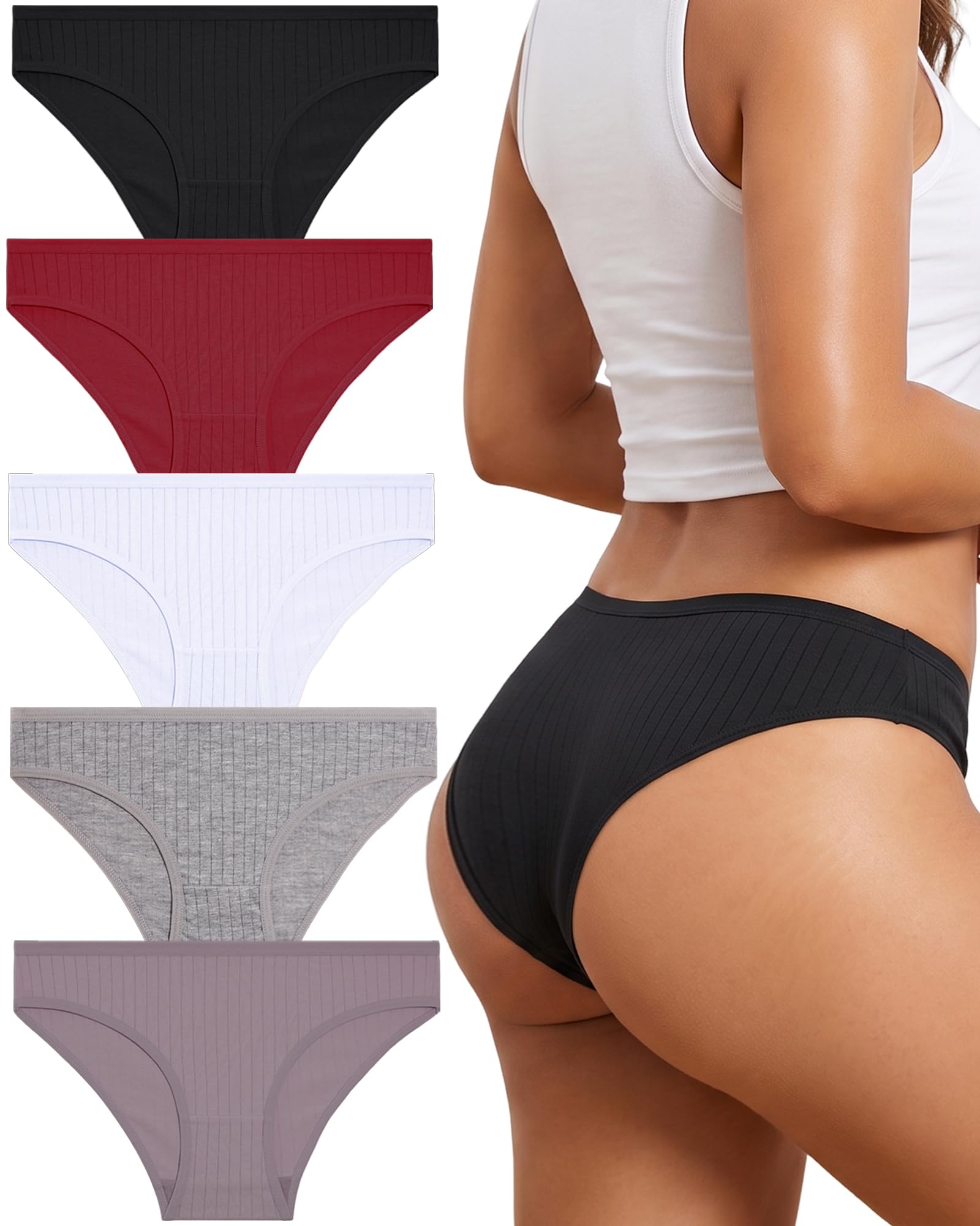 ALL OF SHE Unterhosen Damen Baumwoll Unterwäsche Slip Panty Frauen | Sport Slip Breathable Panties Basic Atmungsaktiv Pantys Soft Hipster Skin-friendly