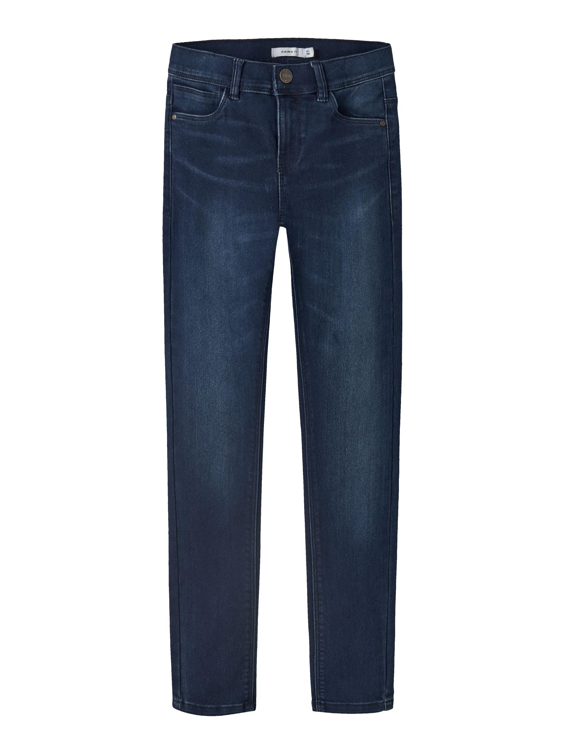 NAME IT NKFPOLLY DNMTAX NOOS Girls' Trousers, Dark Blue Denim, 158