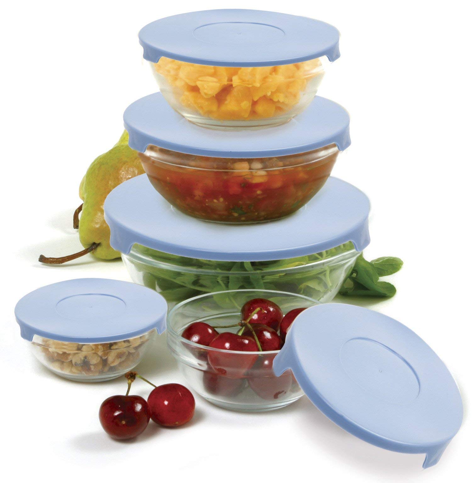 Amazon.com: Norpro 10-Piece Nesting Glass Mixing/Storage Bowls with Lids:  Glass Nesting Storage Containers: Home & Kitchen