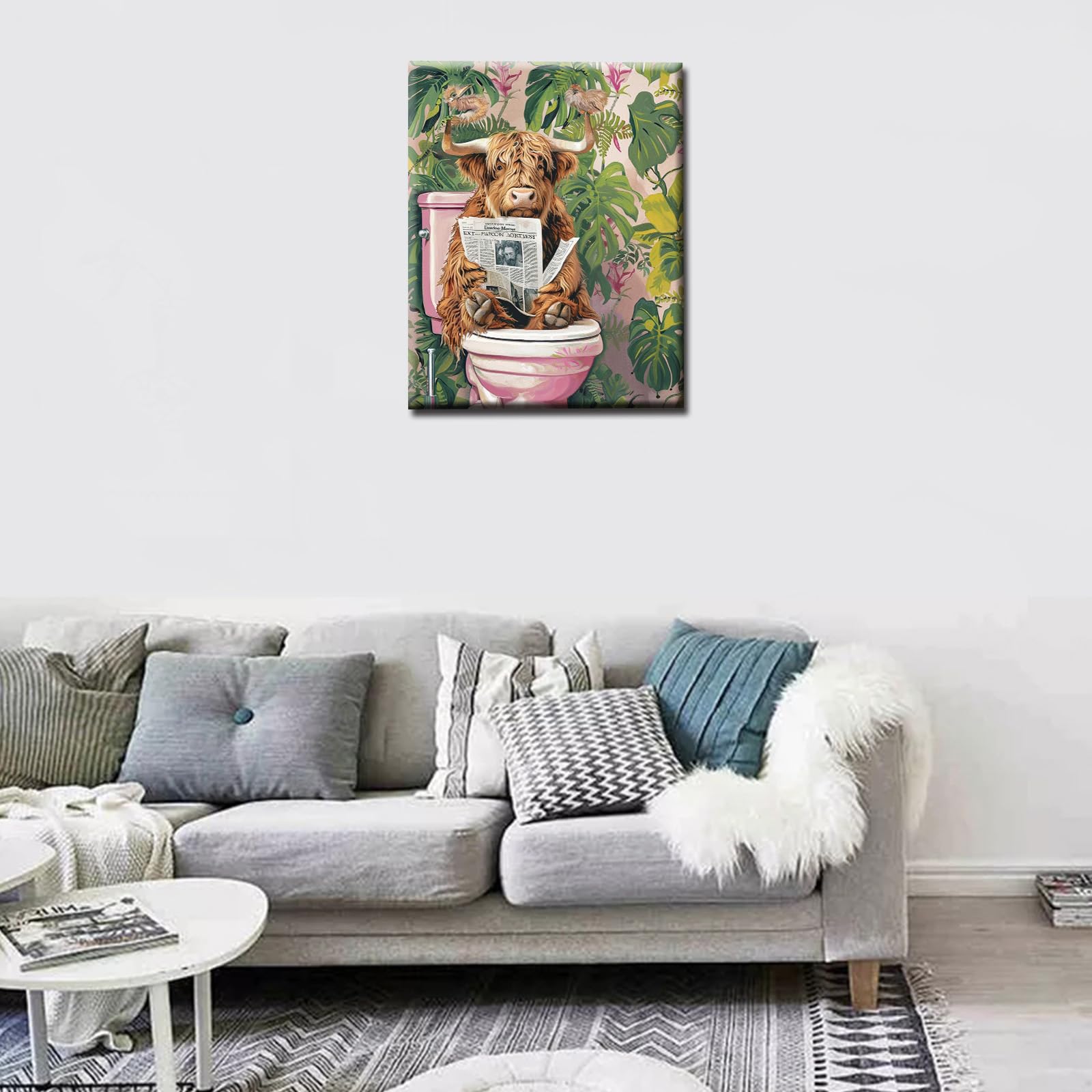 Cawpom Dog On Toilet Paint By Numbers Kit For Adults, Animal Bathroom Paint By Number, Dogs Wall Art, Funny Number Painting, Animals Acrylic Paintings, Home Wall Decor, 16x20inch, No Frame