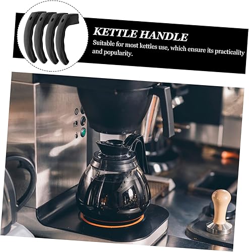 Miniatura 4 de SHOWERORO 4 piezas de mango de cafetera de acero inoxidable, mango de agarre para hervidor de agua, mango de repuesto para hervidor de café, mango