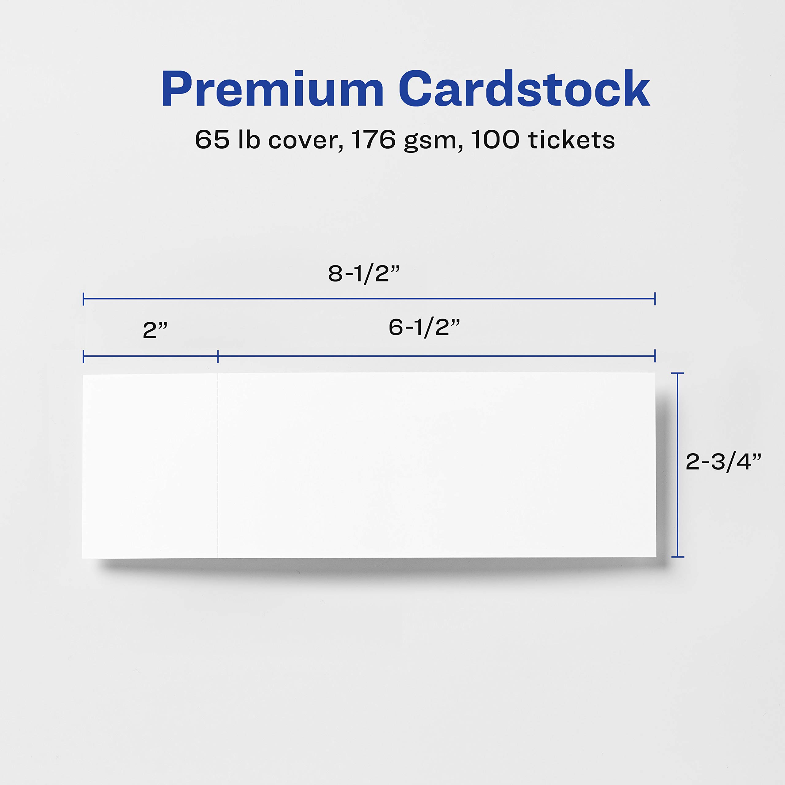 Snapklik.com : Avery Printable Tickets, 2.75 X 8.5, Laser/Inkjet, 100 ...