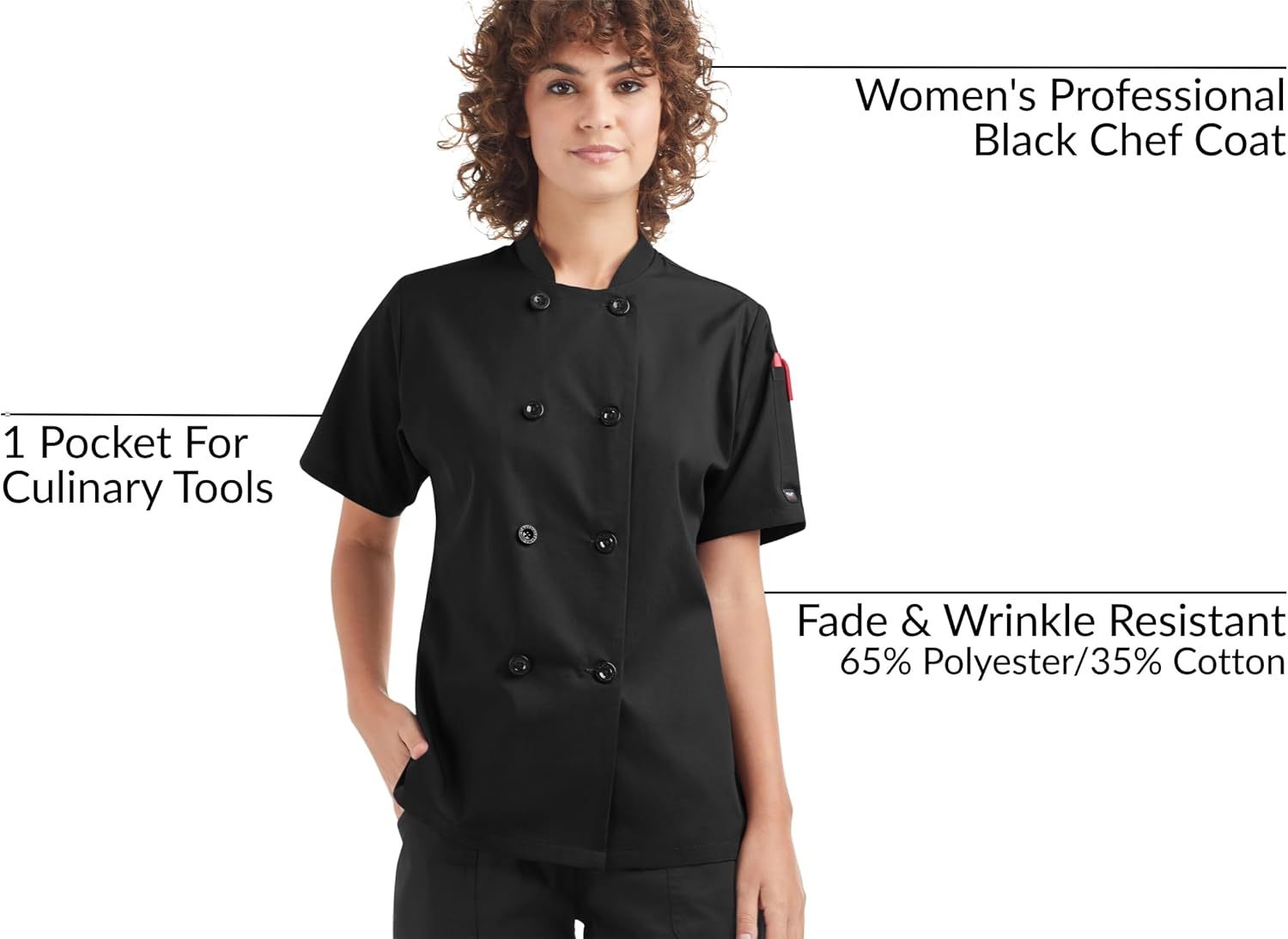 ChefUniforms.com Women's Lightweight Chef Jacket - Professional Kitchen Uniform - Image 3