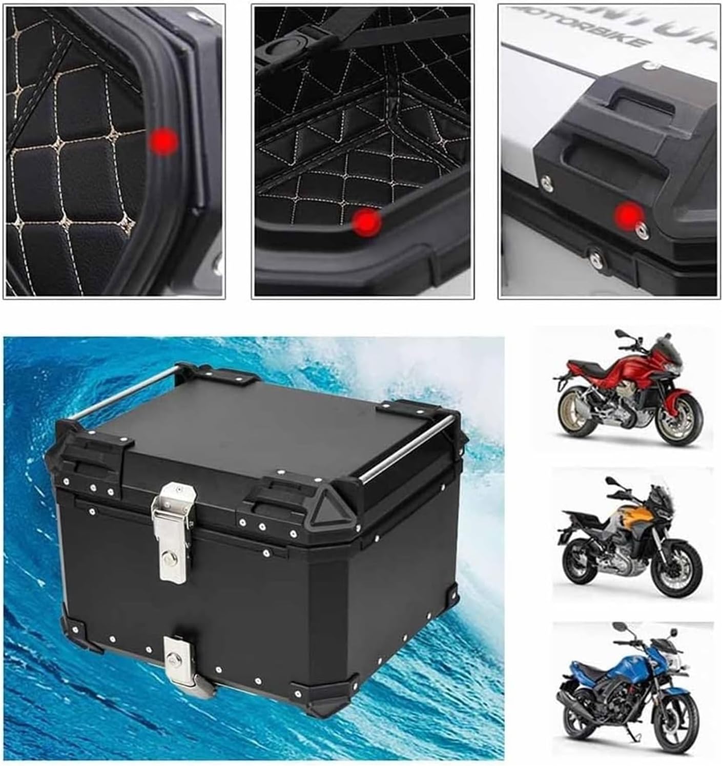 お得，安い 新品 バイク用 リアボックス アルミトップケース (65L