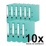 Falken Chromocolor segregator dźwigniowy A4 wąski 5 cm pastelowy miętowy, okładka z tworzywa sztucznego na zewnątrz i wewnątrz, wyprodukowano w Niemczech, segregator z mechanizmem, 10 sztuk