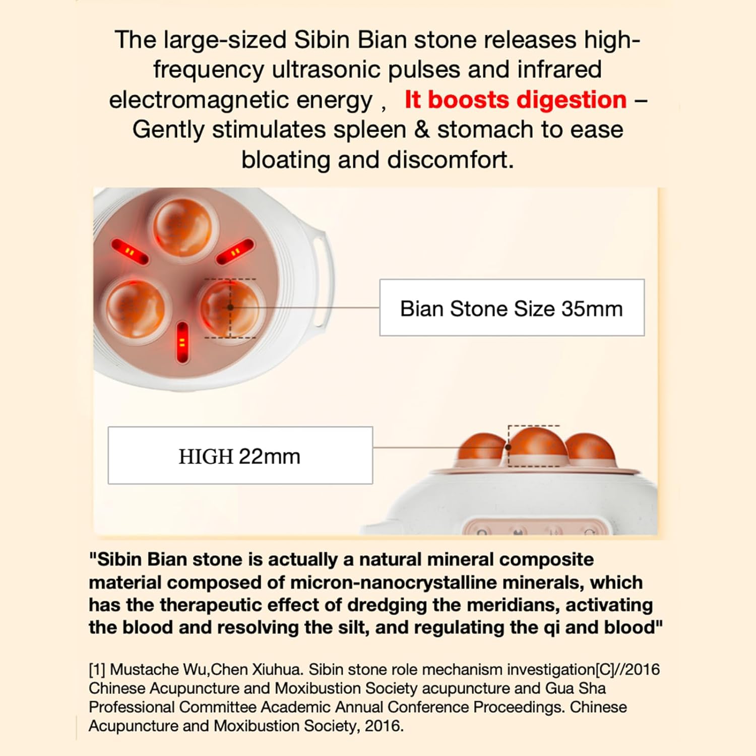 Abdominal Massager with Heat, Natural Stone Deep Kneading Belly Massager for Pain Relief & Relaxation, Portable Abdominal Massage Device for Women Self Care & Gift - Image 6