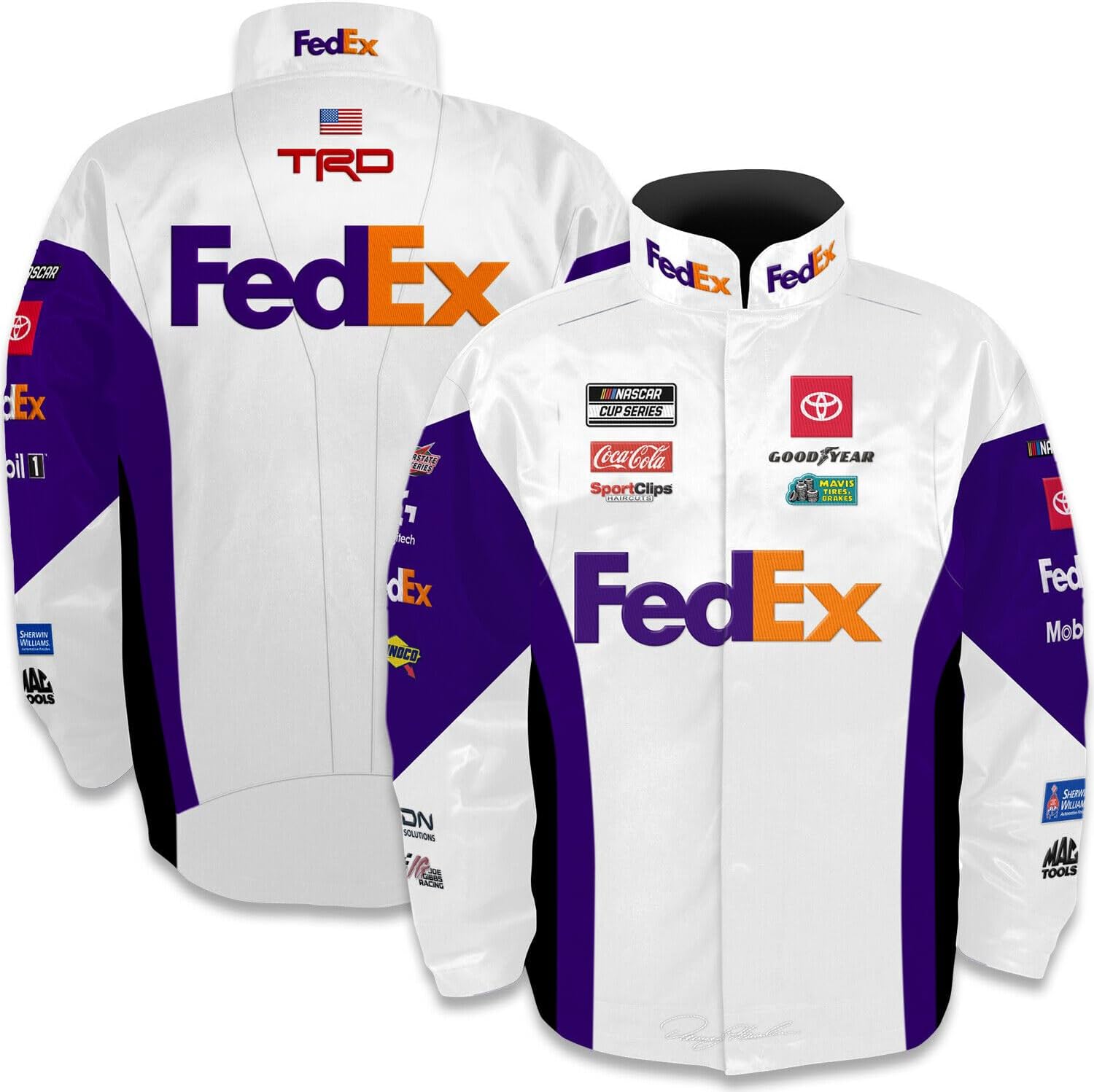 Checkered Flag Sports Denny Hamlin FedEx Adult Nylon Uniform Jacket