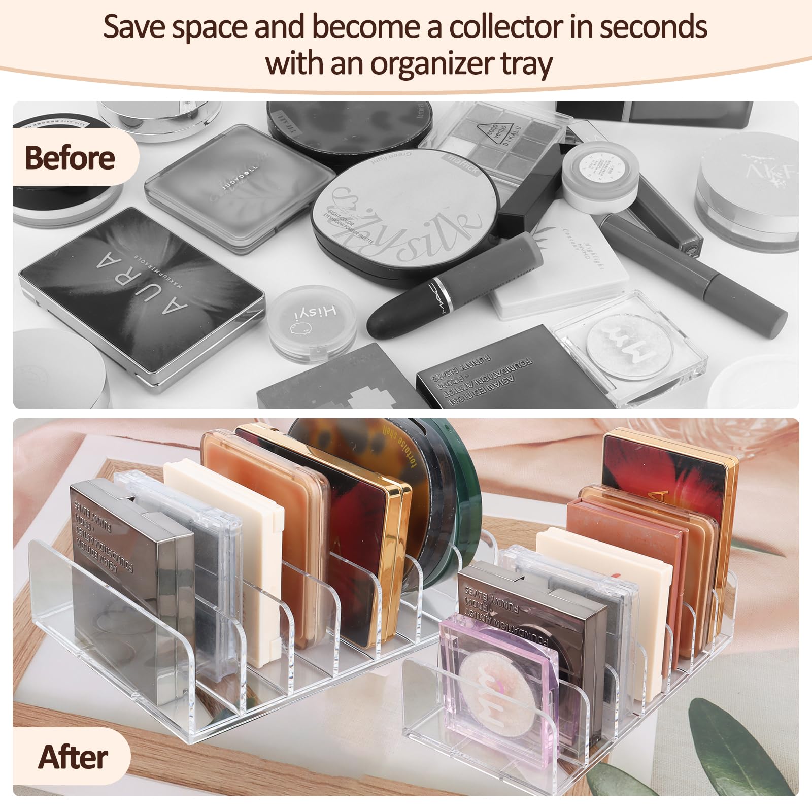 Acryl Kosmetik Organizer Für Lidschatten – 2 Größen Transparente Aufbewahrungsbox Für Make-up, Lippenstifte & Nagellack