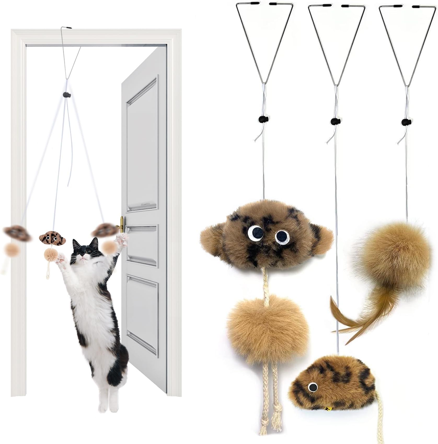 Cat Toys for Indoor Cats Adult, Interactive Catnip Toy with Crinkle, Self-Play Chasing Exercise Entertain Cat Toy - for Hunting Exercising Eliminating Boredom, All Breed Sizes