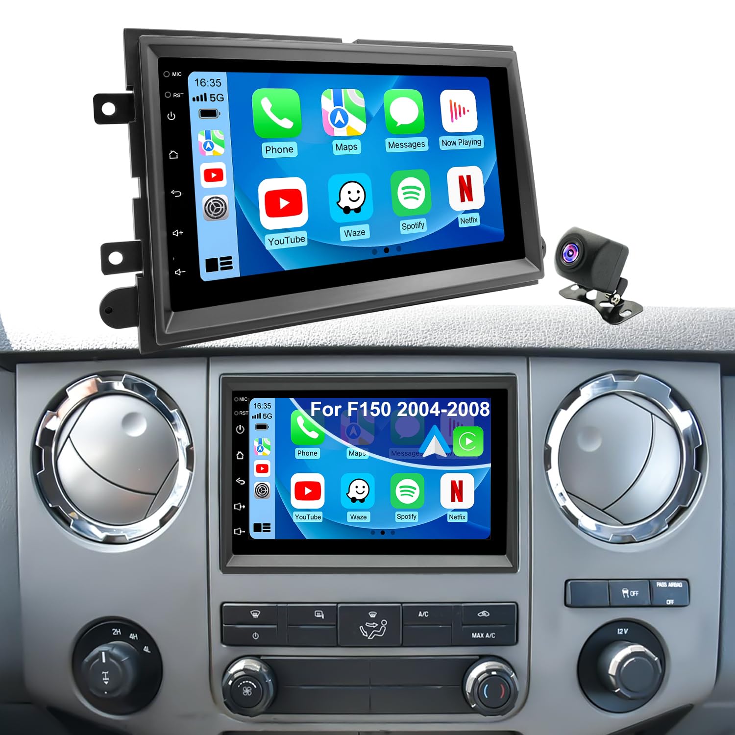 Upgrade Car Radio for Ford F250/F350 2006-2016, F-150 F150 2004-2008, Mercury Milan 2006-2009, Shelby GT500 2007-2009, 7 Inch Touch Screen Stereo with