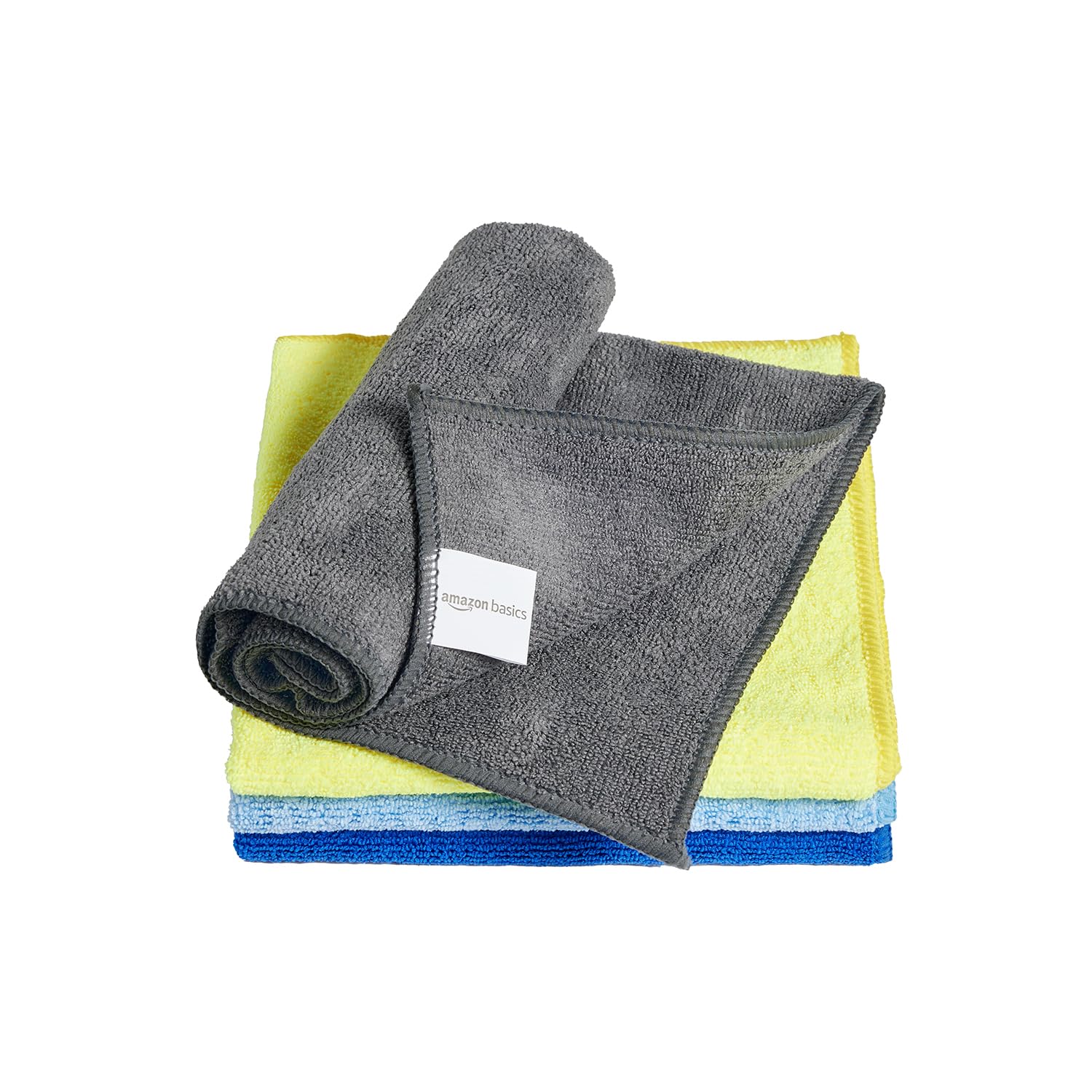 amazon basics Pack of 4 Microfiber Cleaning Cloth | 350 GSM | Ultra Soft | Super Absorbent | Reusable | Multicolor| 40cm X 40cm-image-46