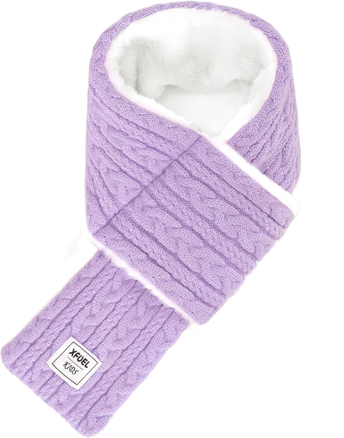 Kids Scarf, Winter Scarves for Girls Boys, Knitted Cross Tie Neck Warmer