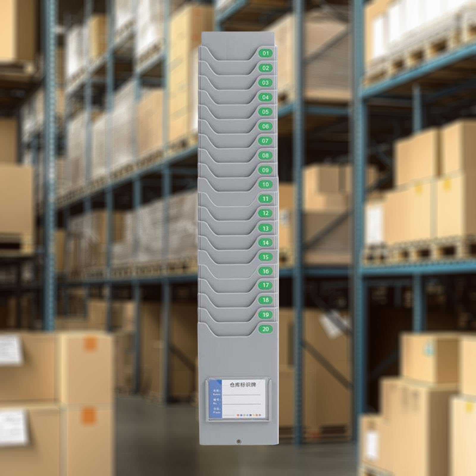 Time Cards Rack Porta Carte Orario Parete per Archiviazione con Scomparti per Accesso Rapido Realizzato in PP Adatto a Ufficio Fabbrica Magazzino Inte, con 20 Slot