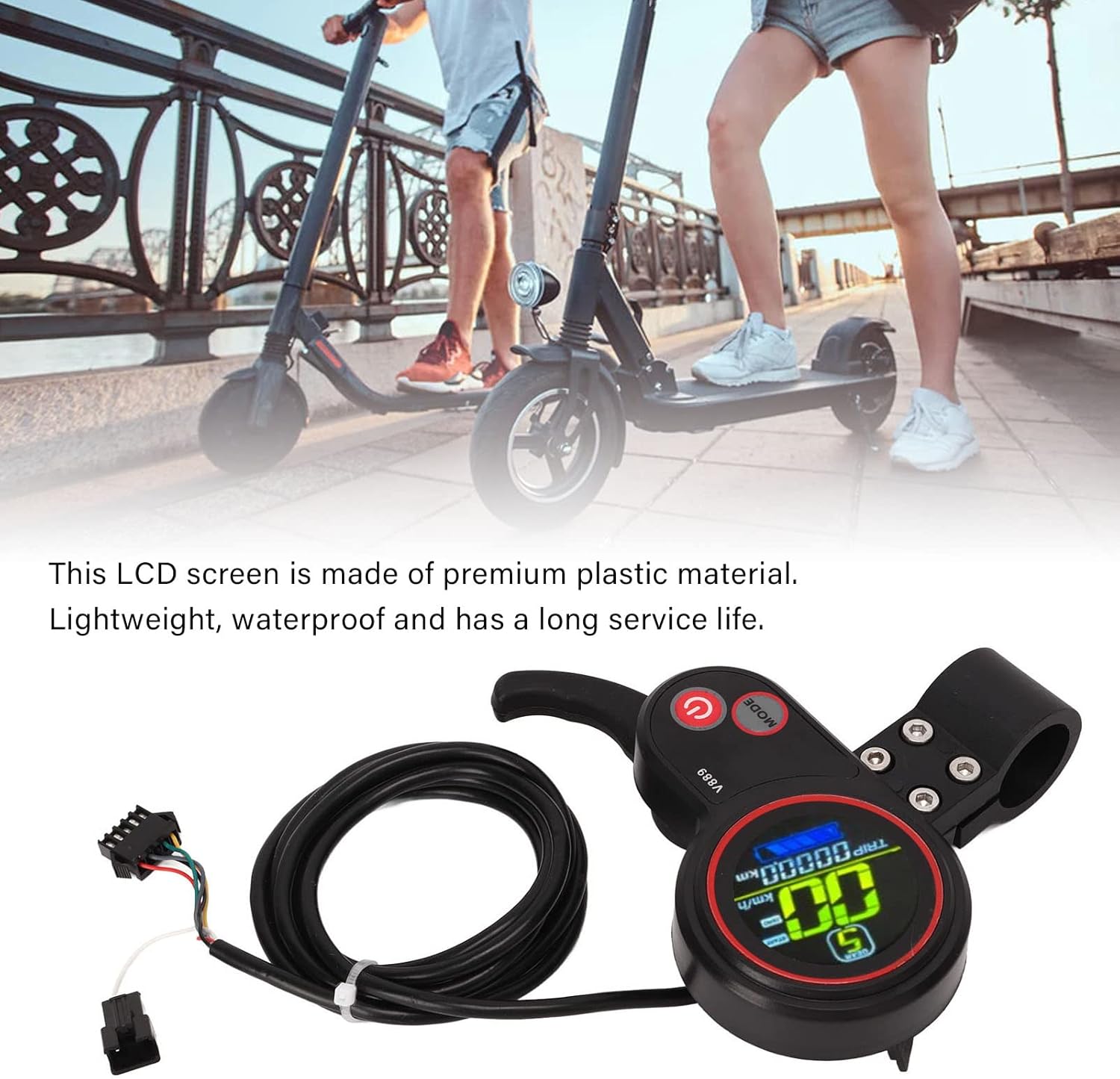 Electric Electric Scooter Thumb Throttle 24V 36V 48V Universal Control Panel with LCD Display and USB Port for Enhanced Riding Experience and Easy Installation on Most Electric Bikes and Scooters