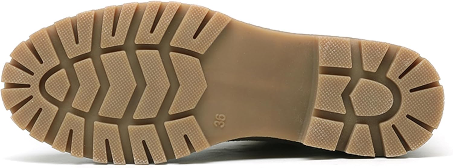 DECARSDZ Womens Chunky Platform Chelsea Boot With Elastic Low Wedge Heel Slip On For Fall Work Suede Leather Classic Style Ankle Boots Women - Image 5