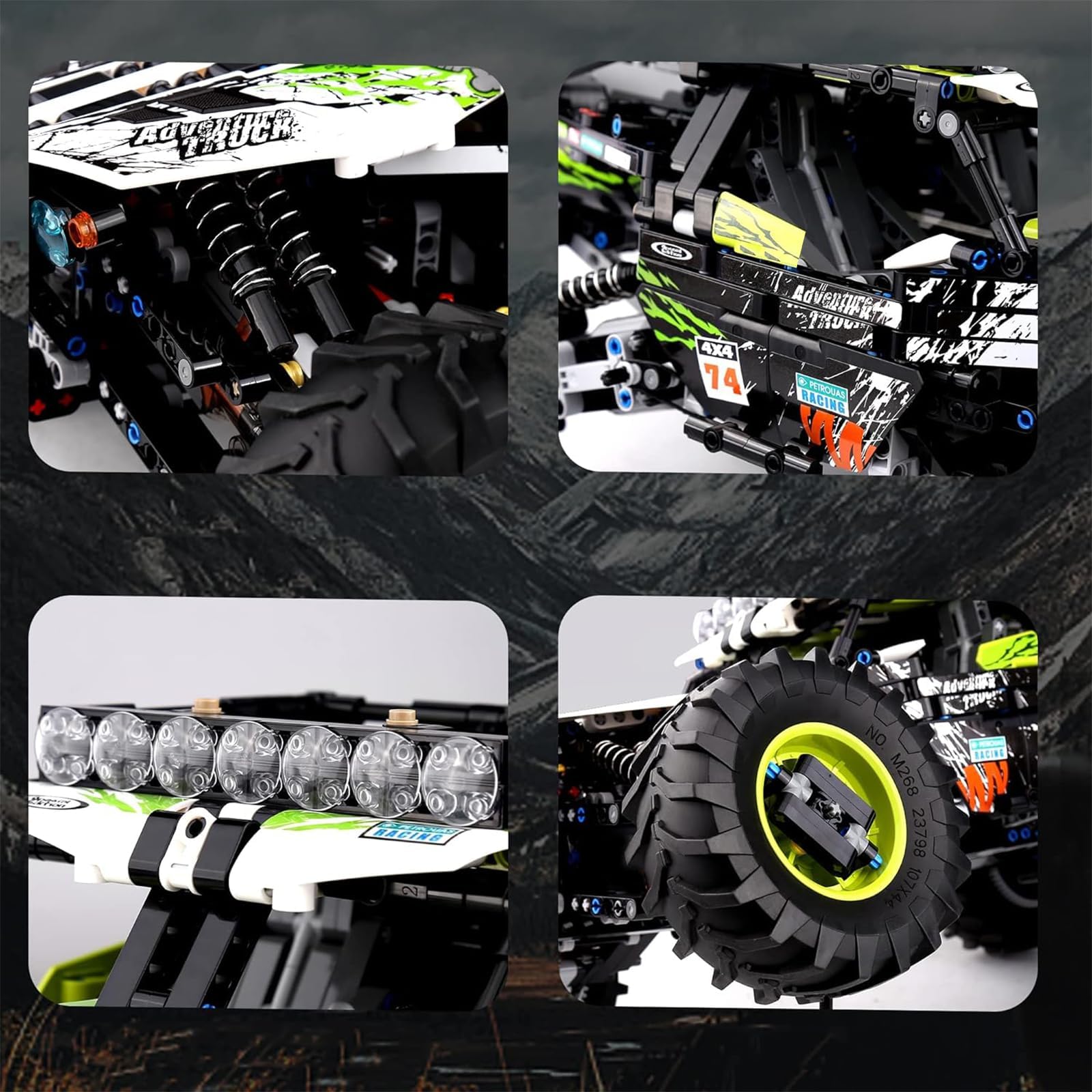 Mould King 18002 RC Off-Road Climbing Car Building Set - 1879 Pezzi 4x4 Kit di modelli di camion tecnico con funzioni di alimentazione, App e telecomando Progetto di ingegneria meccanica per adulti