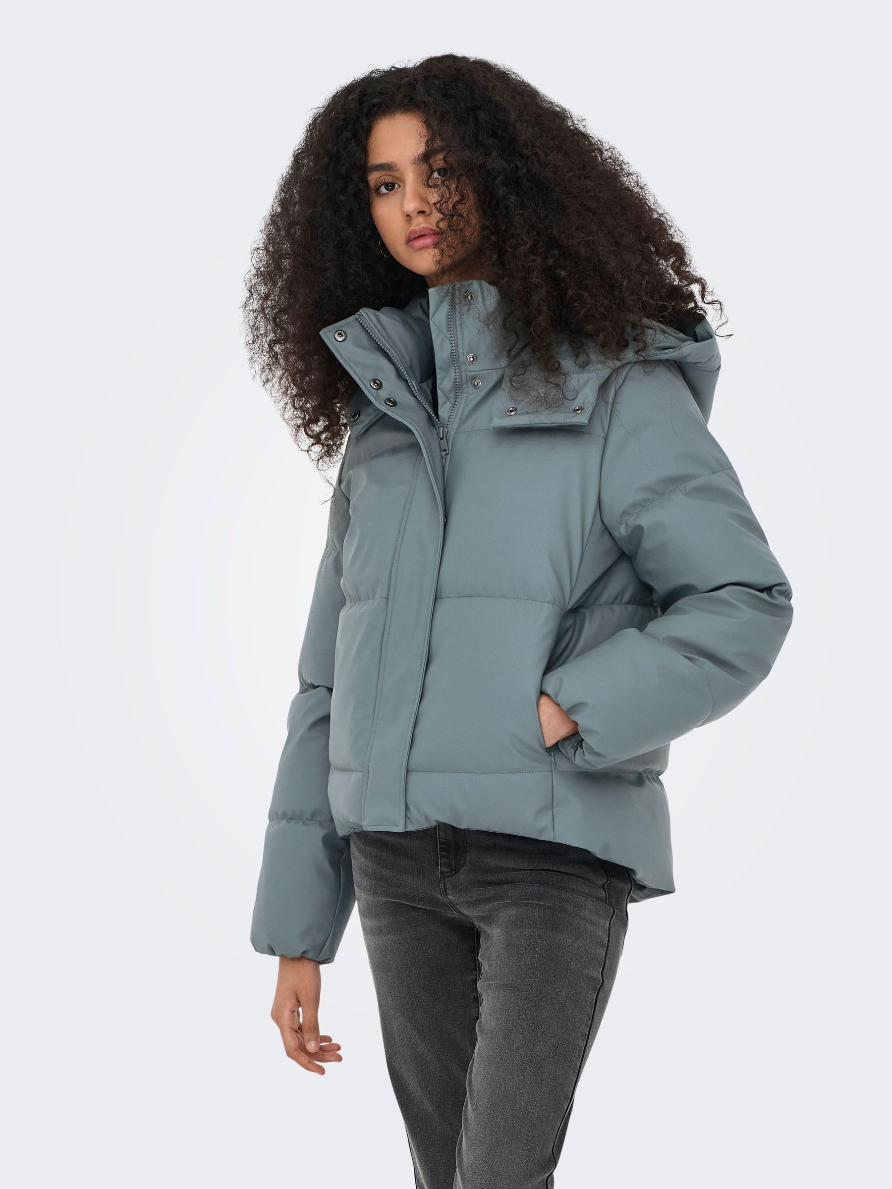ONLY Onlagnes Coated Puffer Jacket Otw Veste rembourrée enduite Onlagnes Otw Femme (lot de 1)