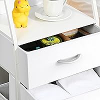 Vista 7 de Cómoda con 4 cajones, torre de almacenamiento de tela para dormitorio, cajones de almacenamiento de ropa blanca, organizador vertical de armario