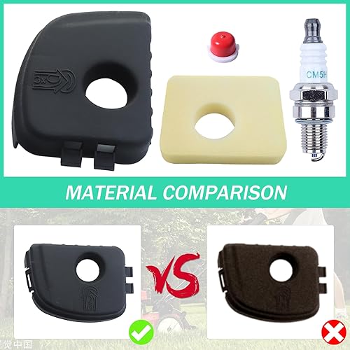Miniatura 4 de 595660 - Cubierta para filtro de aire + filtro de espuma de filtro de aire 799579 + bombilla de imprimación 594281 para Brriggs & Sttratton