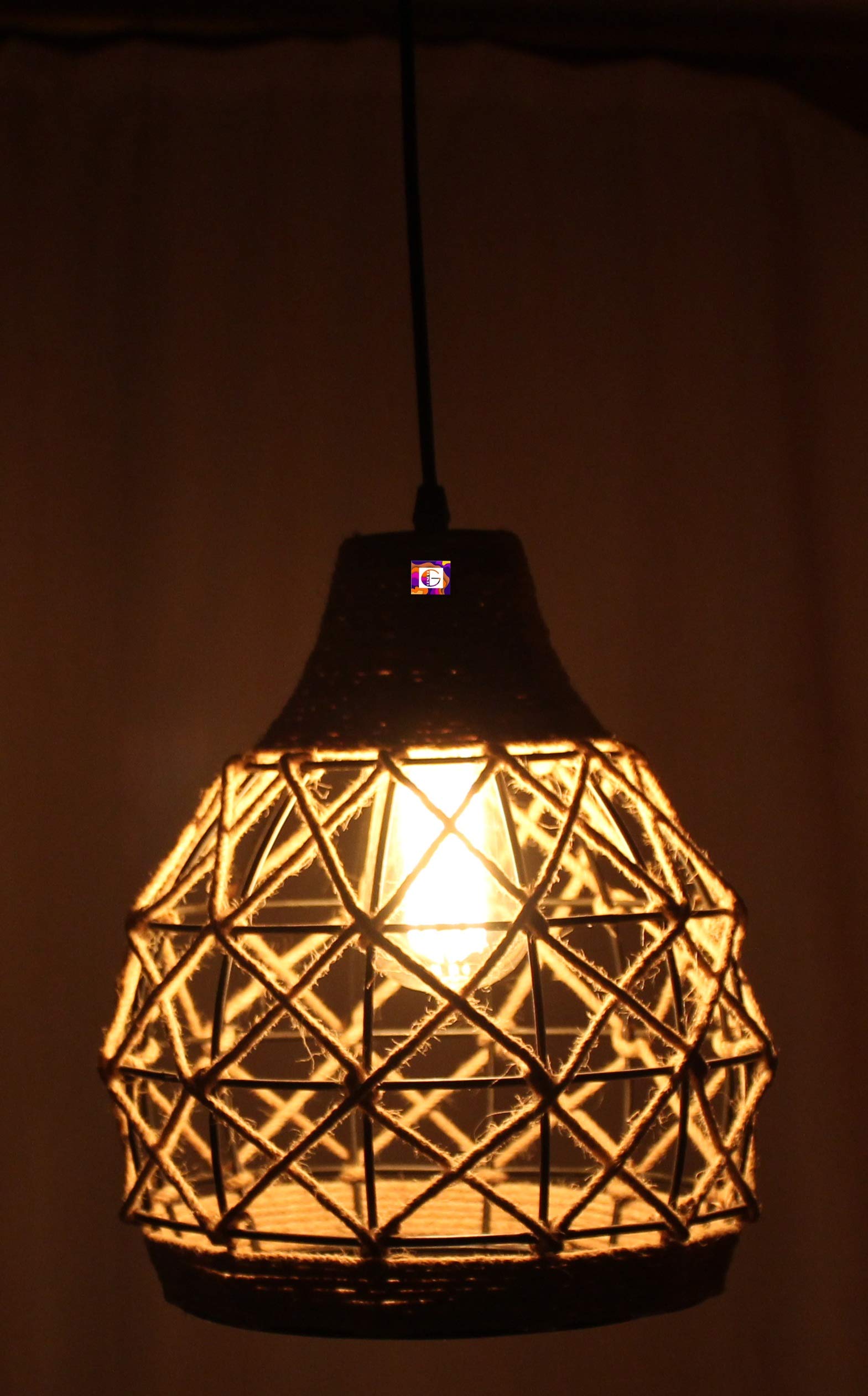 Genree Pend6438N Pendant Light/Hanging Light/Ceiling Light for Restaurant, Bedroom, Living Room and Home Decor, Beige