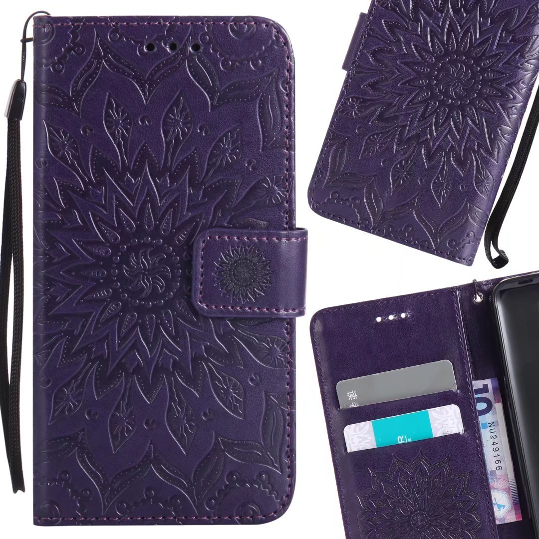 LEMORRYLEMORRY for Samsung Galaxy J5 (2017) / J530 Case Leather Flip Wallet Pouch Slim Fit Bumper Protection Magnetic Strap Stand Card Slot Soft TPU Cover for Galaxy J5 2017, Blossom (Purple)