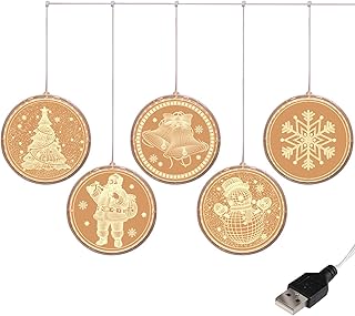 Natale Decorazione Luce Stringa,LED Finestra 3D Luce Fata Natale Albero Di Natale Luci Appese Alimentato Da Usb Per Feste Camera Da Letto-Bianco caldo 150 * 60 cm