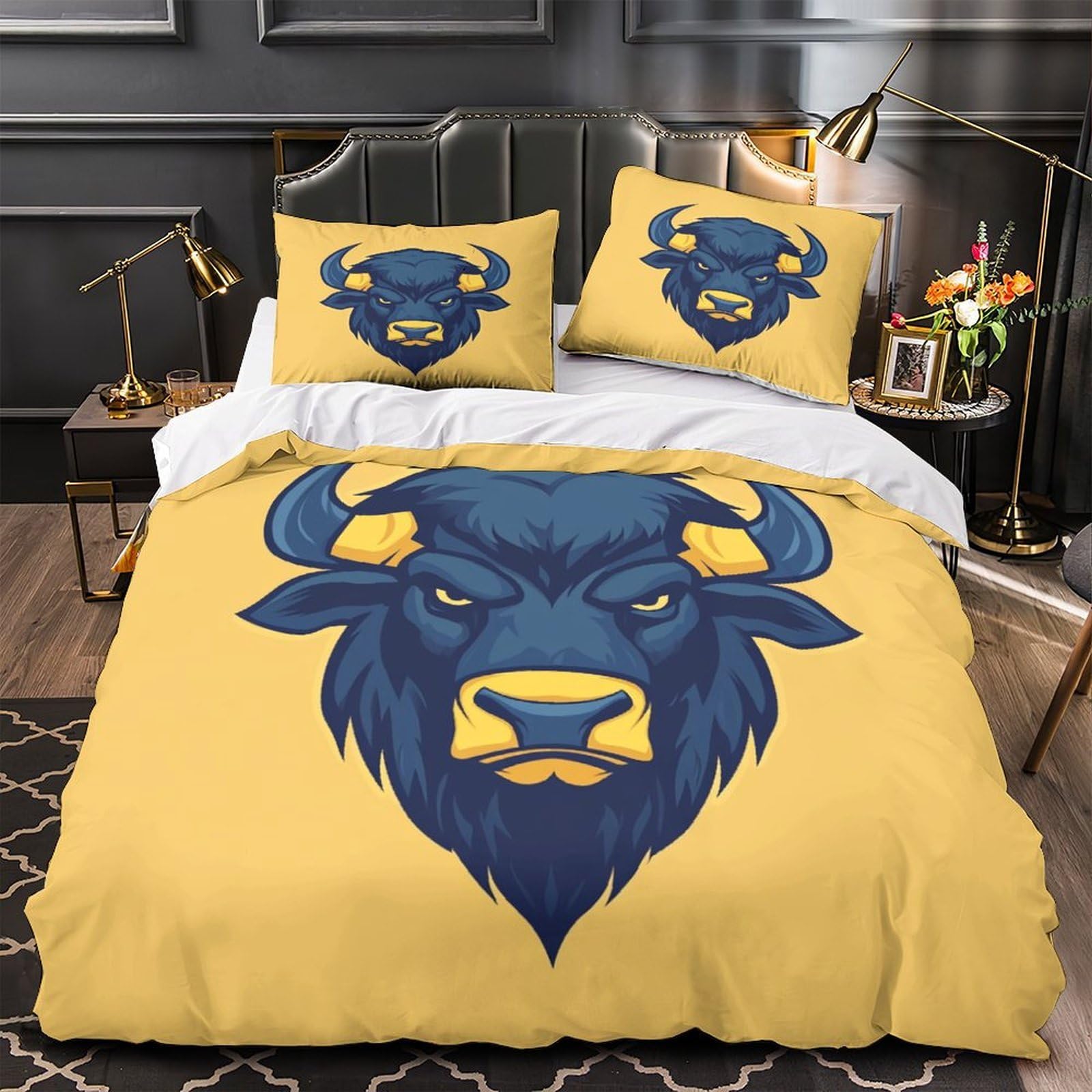 Housse de couette microfibre style dessin animé lit super king size 260x220 avec taies