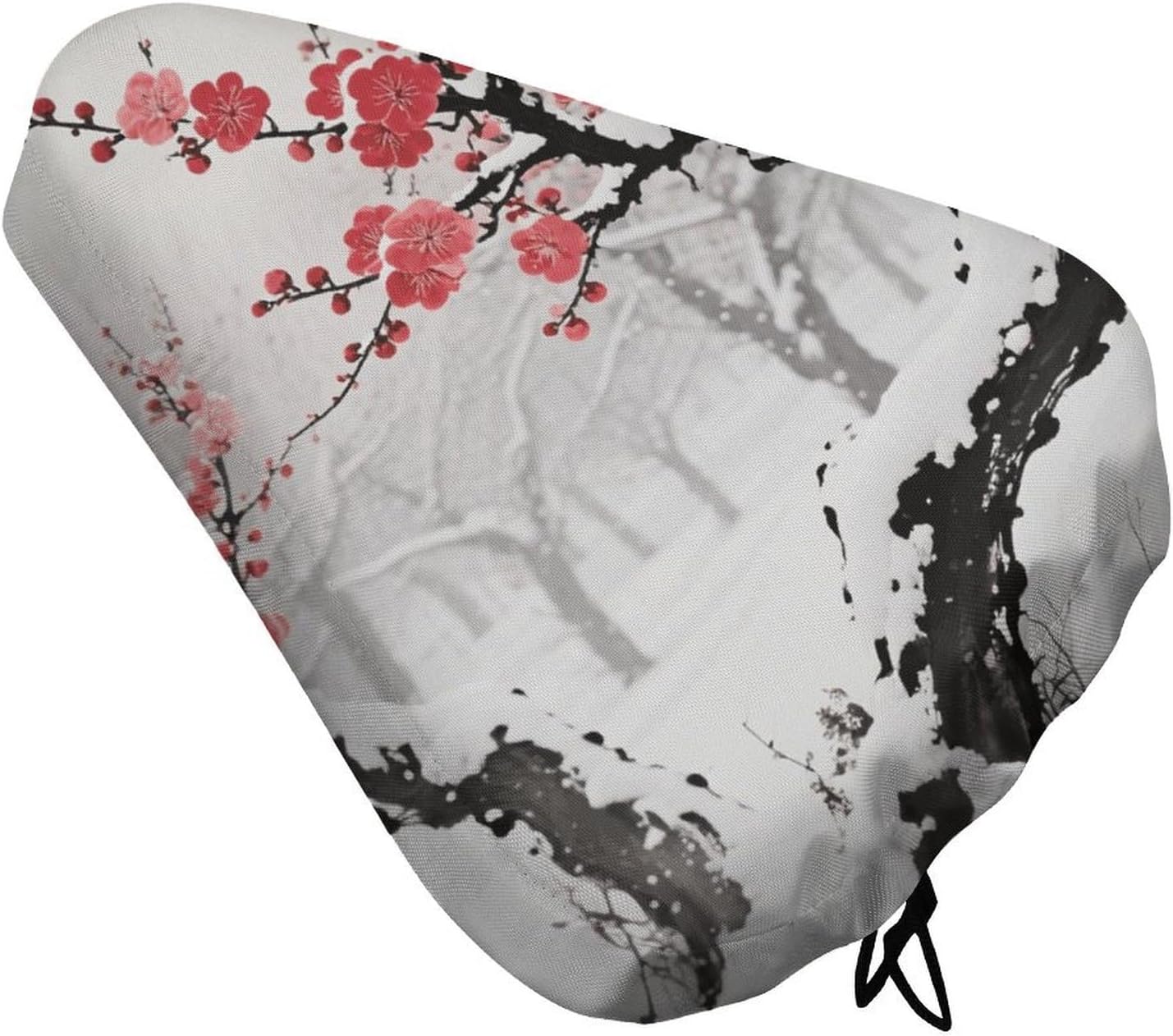 Waterproof Bike Seat Cover with Drawstring -Winter Plum Grove Universal Exercise Bike Seat Cushion for Men & Women, Comfortable Non-Slip Bicycle Saddle Cover for Road/Mountain Bikes