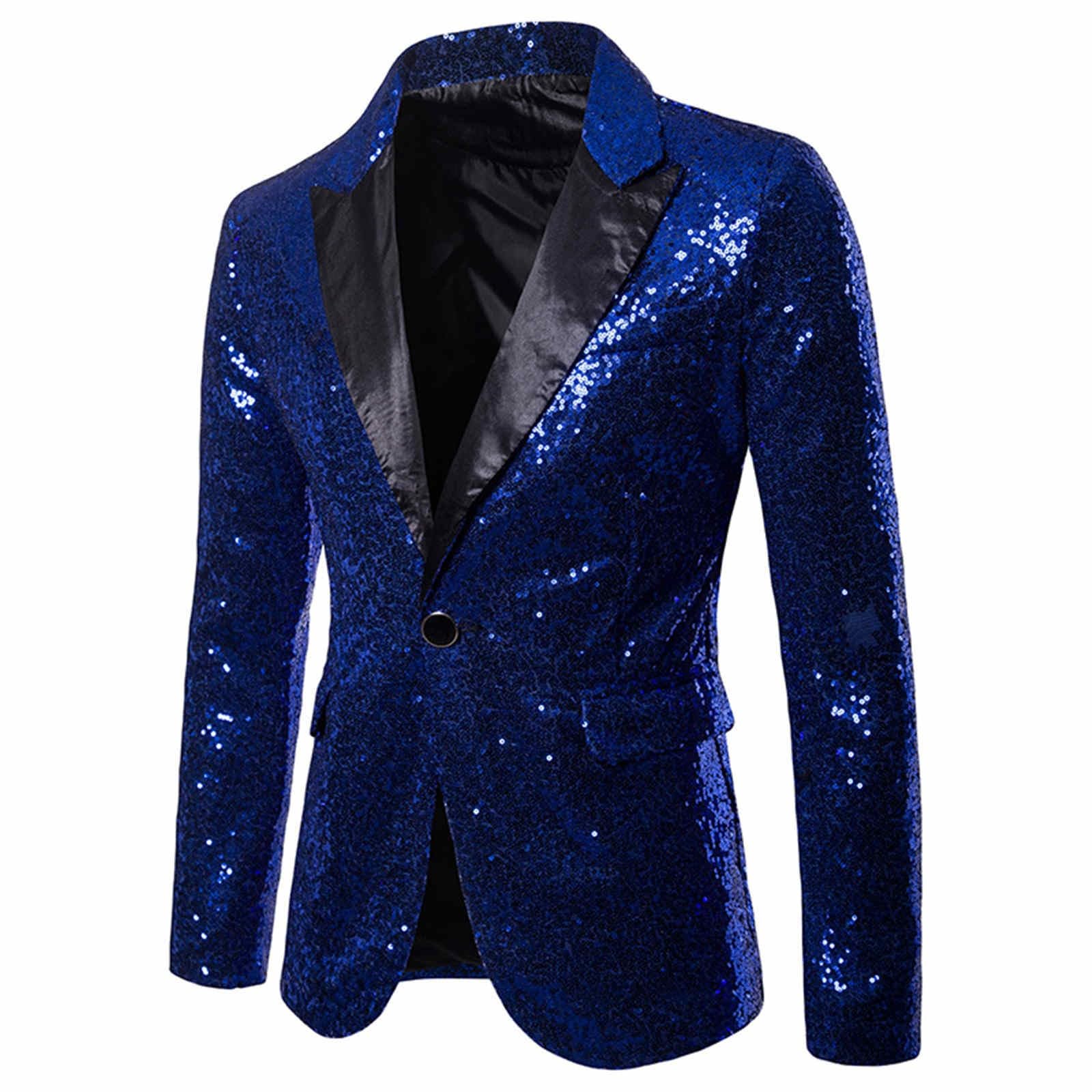 Générique Tenue Paillette Homme,Veste De ScèNe à Sequins DoréS pour Spectacles De Cabaret Et De MaîTres De CéRéMonie