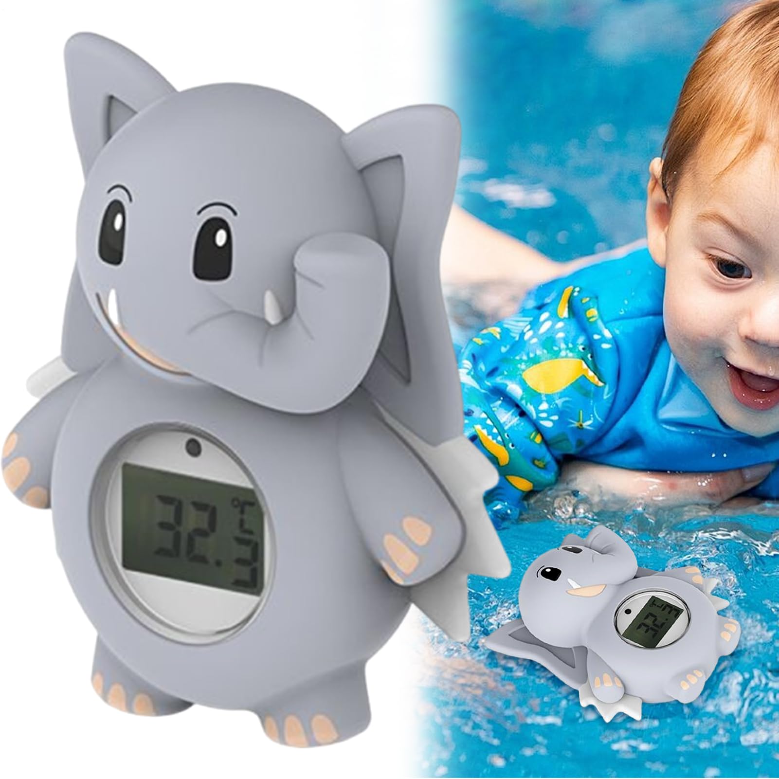 Temperatura Bagnetto Neonato LED Vasca per Bambino Doccia Piscina | Termometro Digitale Acqua Elefante per Bagnetto Neonato Nuoto Bambino Doccia Casa Esterno Piscina LED Temperatura Bagno Casa