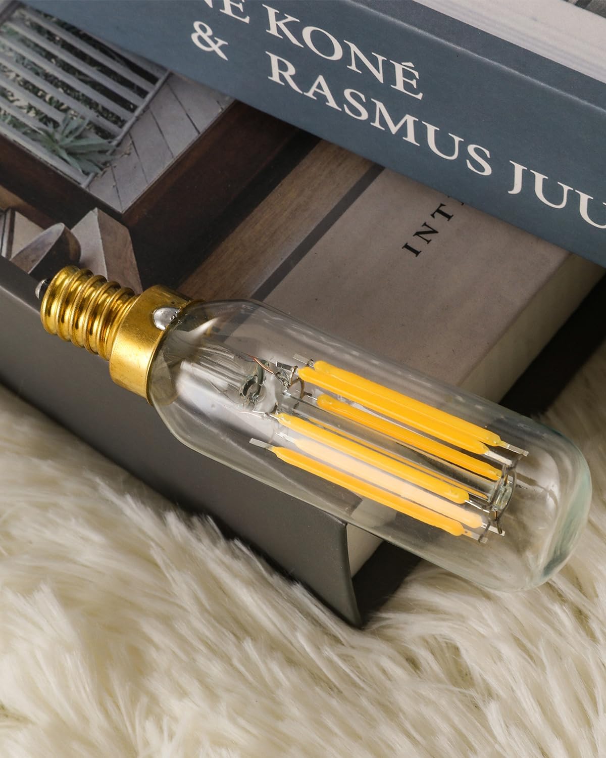 Dimmable E12 LED Bulbs 6W, T6 Edison Light Bulbs Soft White 3000K, 60W Candelabra Incandescent Bulbs Equivalent Vintage LED Filament Edison Candle Bulb, 600lm, 6Pack.