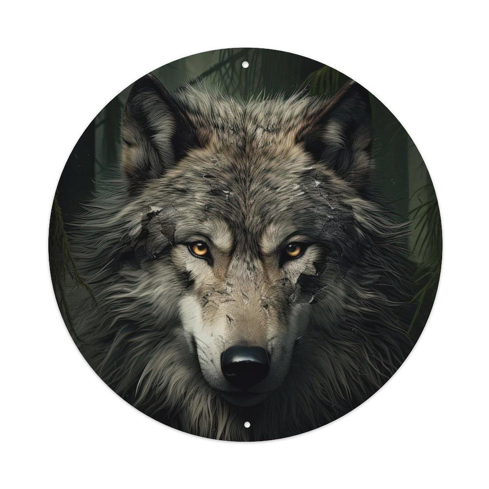 Wolf Art Animals Artwork Vintage Metal Tin Sign Plaque Wall Decor for Cafe, Club Bar, Office, Garden Metal Poster 8x8Inch