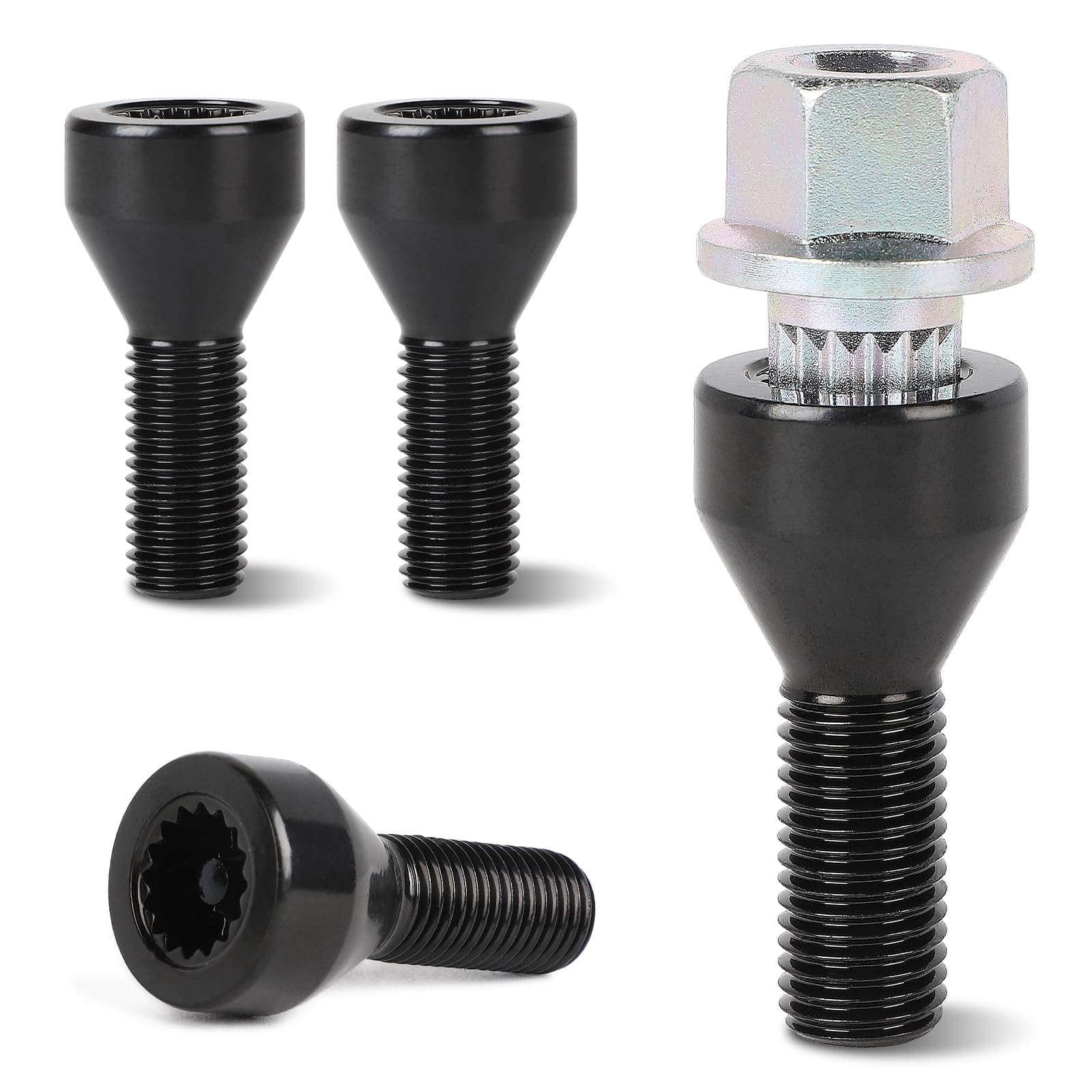 Écrou / Boulon De Roue Noir M12X1,5 Pour BMW Série 3 E46 E90 E91 E92 E93