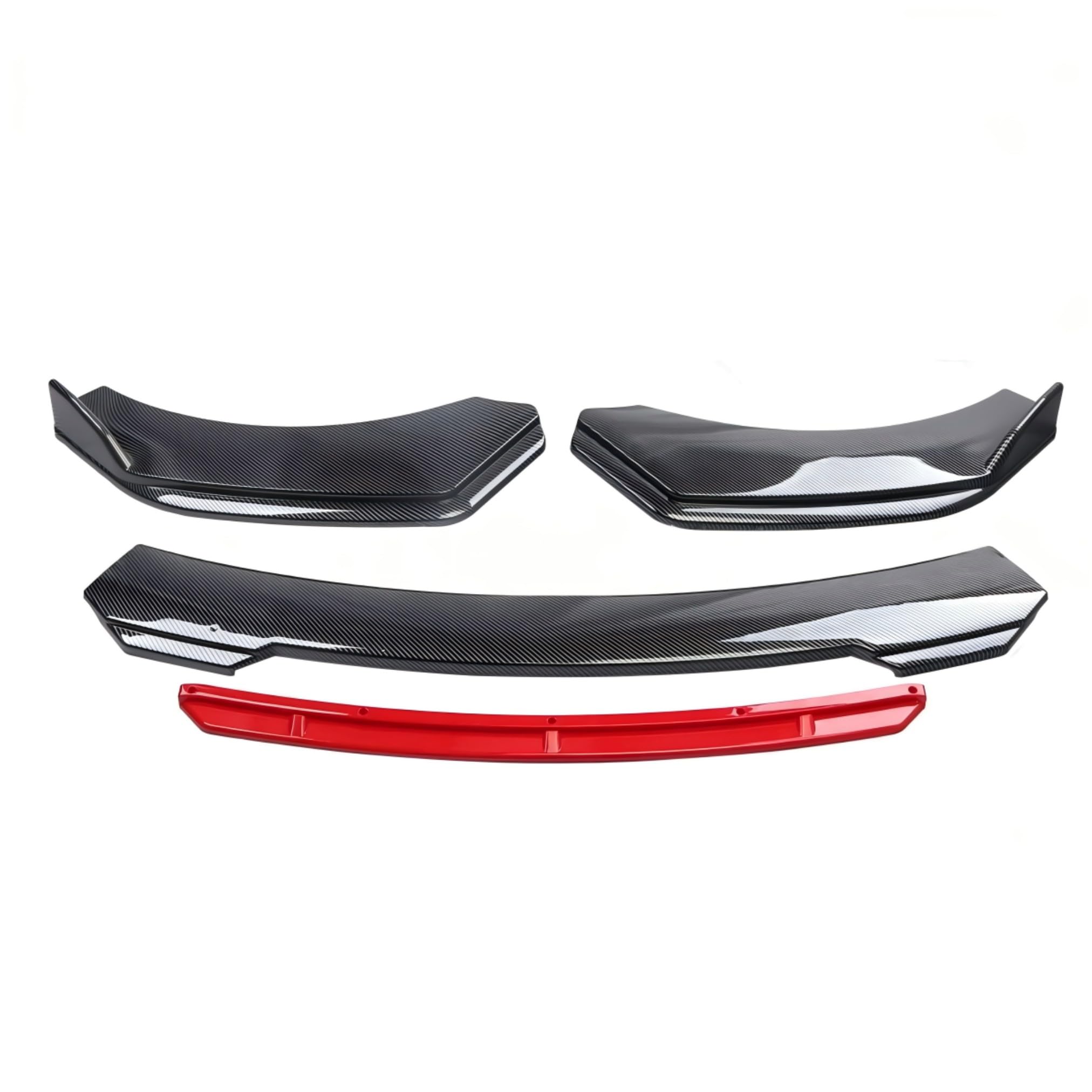 EDCTGHLO Front Lip Spoiler for Volkswagen Beetle (1997-2019) Car Aero Body Kit Performance Tuning Lower Bumper Valance Protector Sport Exterior Styling Auto Replacement Accessory, carbon fiber-red