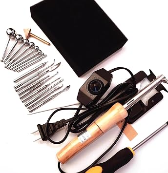 OVARIA Electric Fabric Flower Maker, Artificial Flower Ironing Machine with 17 Stainless Steel Ironing Heads, Adjustable Temperature, DIY Fake Flower Making Tool Set