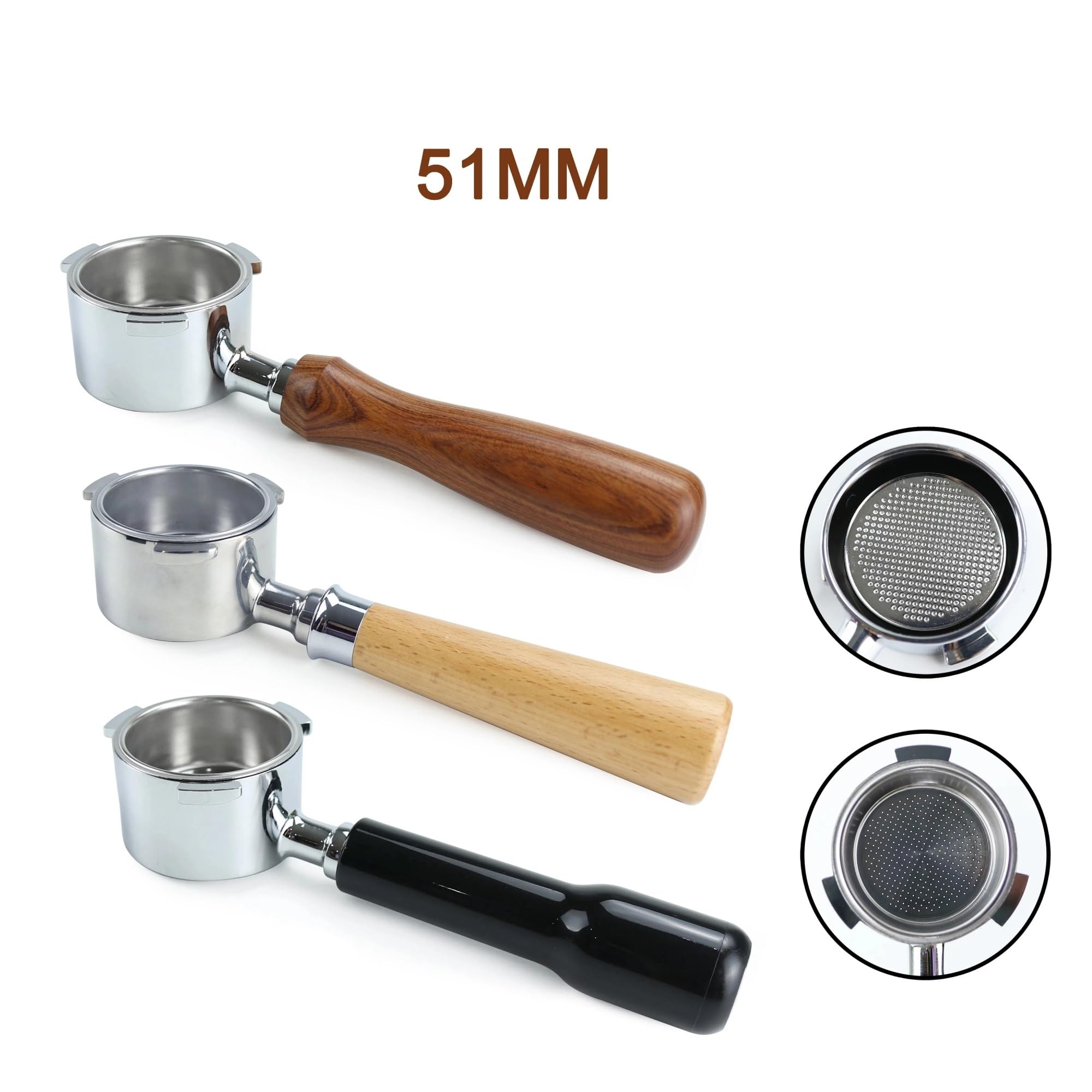 Portafiltro Sin Fondo For Café Con 3 Clavos, 51mm, Compatible Con Delonghi,Dedica Ec680 Ec685, Cesta De Filtro De Repuesto, Accesorio De Barista