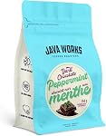 Java Works Coffee - Dark Chocolate Peppermint Flavoured Coffee | 340 grams (12 ounces) | Medium Roast | Whole Bean