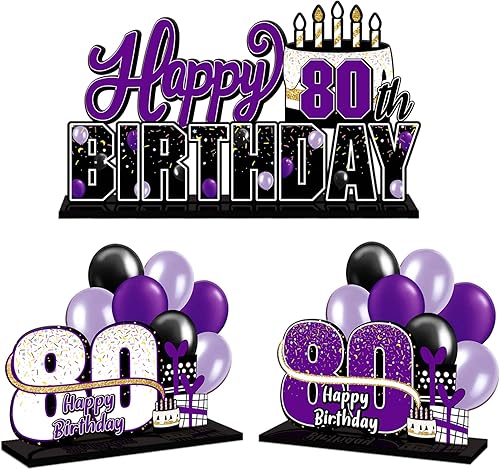 Miniatura 31 de LINGTEER Juego de centros de mesa de acrílico azul con texto en inglés «Happy 100th Birthday» – Decoración de regalo de fiesta de cumpleaños número