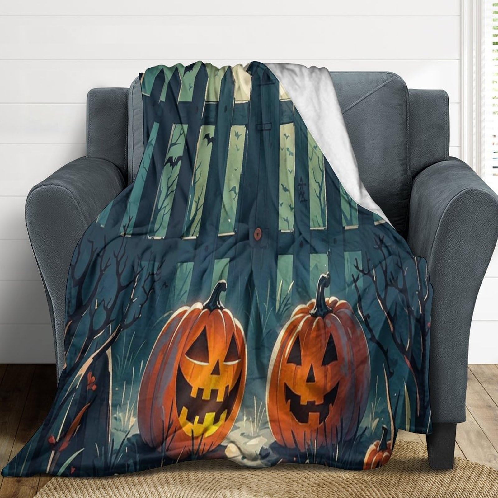 Couverture d'Halloween douce et légère flanelle confortable lit