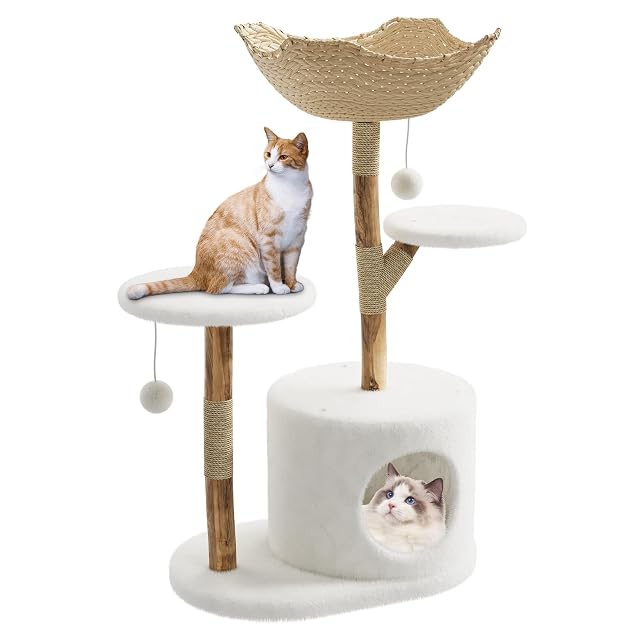 Árbol Rascador Moderno para Gatos Grandes,Torre De Gatos Madera De Lujo