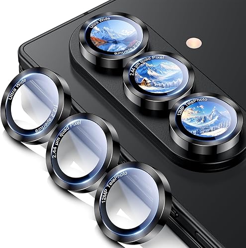Uyiton Protector de lente de cámara para Samsung Galaxy Z Fold 7 - Cubierta de pantalla trasera de vidrio templado de grado militar - [Fuerte