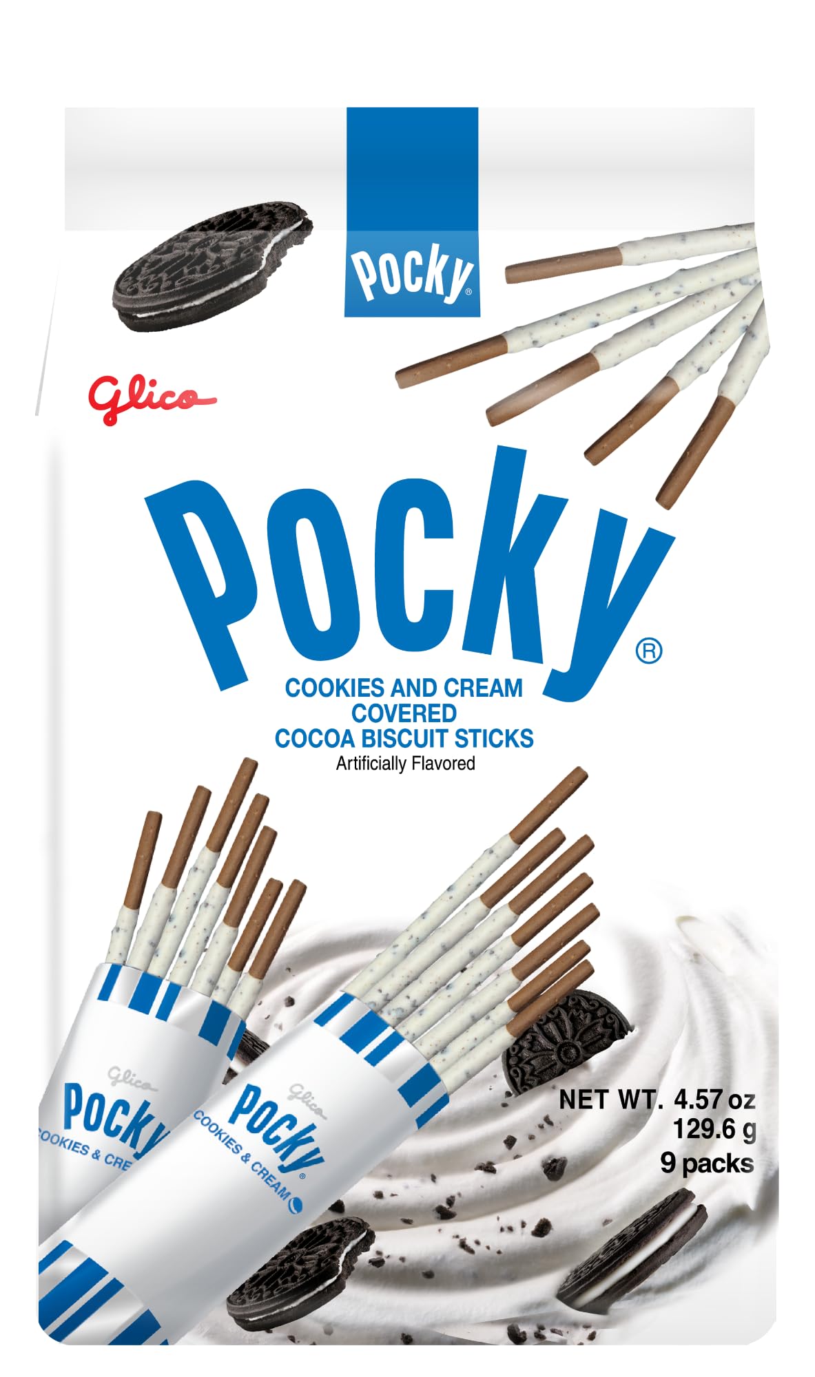 Amazon.com: Glico Pocky Cookie & Cream 9 Pack, 5.40 Oz : Grocery