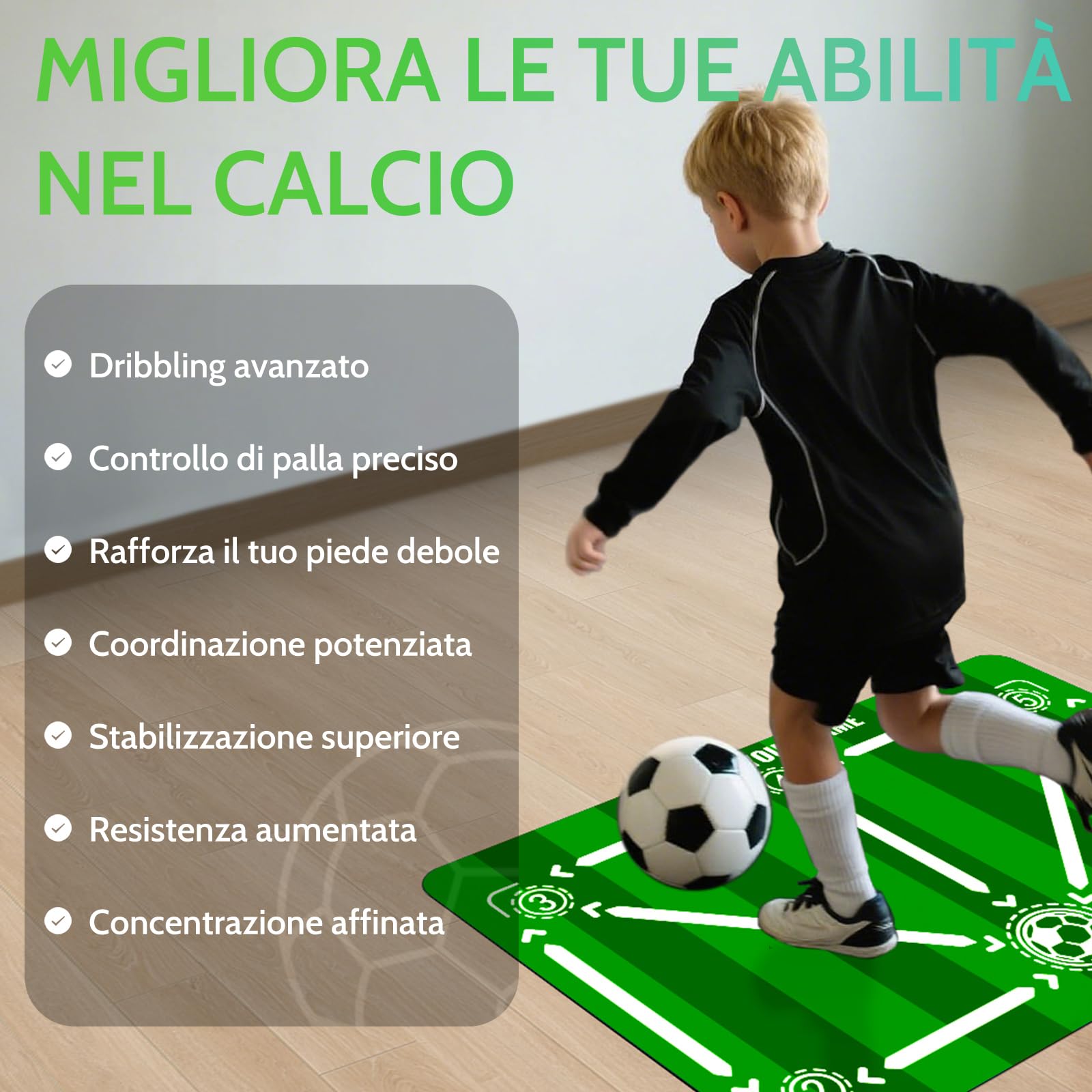 Tappeto Calcio Allenamento Con Soccer Bungee Trainer Tappetino Per Agilità Accessorio Per L'Allenamento Del Calcio Tappeto Da Allenamento Per Il Calcio 60 X 90 Cm Regalo Per Il Calcio Per Bambini