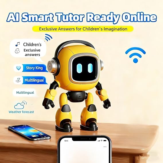 Ellniges]Ai Robot, Emo Robot Toys, gpt, Gift for People with Dementia,Learning Educational Interactive Toys,AI-Powered Smart Robot | for Adults Kids Boys Girls Birthday Holiday Parties