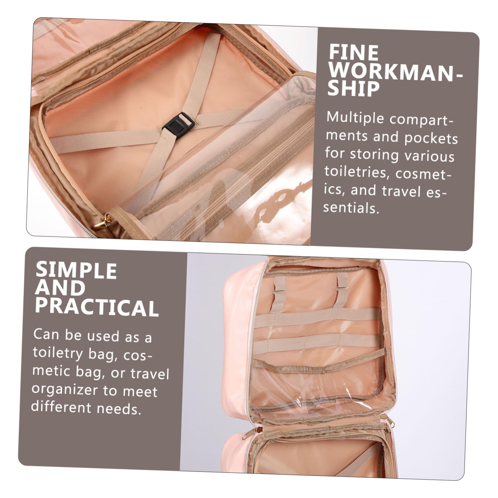 FRCOLOR Neceser De Viaje Bolsa De Aseo para Colgar Neceser De Maquillaje Gancho Organizador De Cosméticos para Bolso De Cosméticos para Bolsa De Aseo Viaje