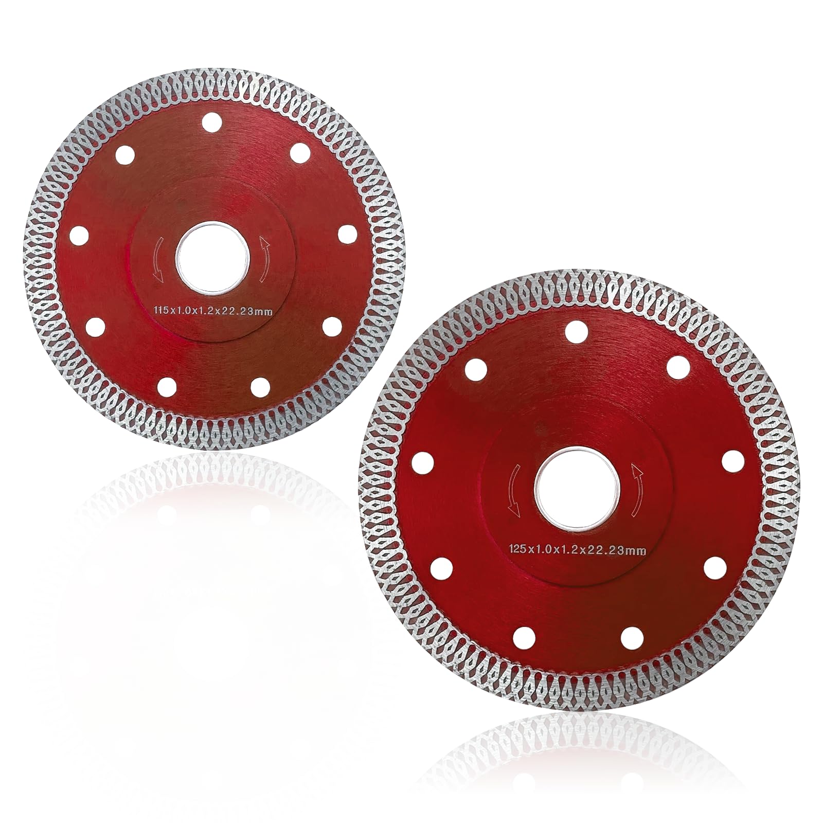 Tile Cutting Discs Super Thin 1mm Diamond Saw Blade，115/125mm Diamond Cutting Disc for Angle Grinders Ceramic Porcelain Tile Granite Metal Cutting(red)